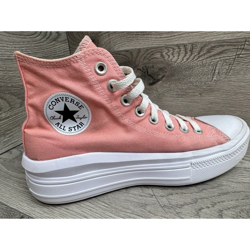 CONVERSE Chuck Taylor All Star Hitop Platform Sneaker Canvas Flamingo Womens 9.0 - Picture 2 of 9